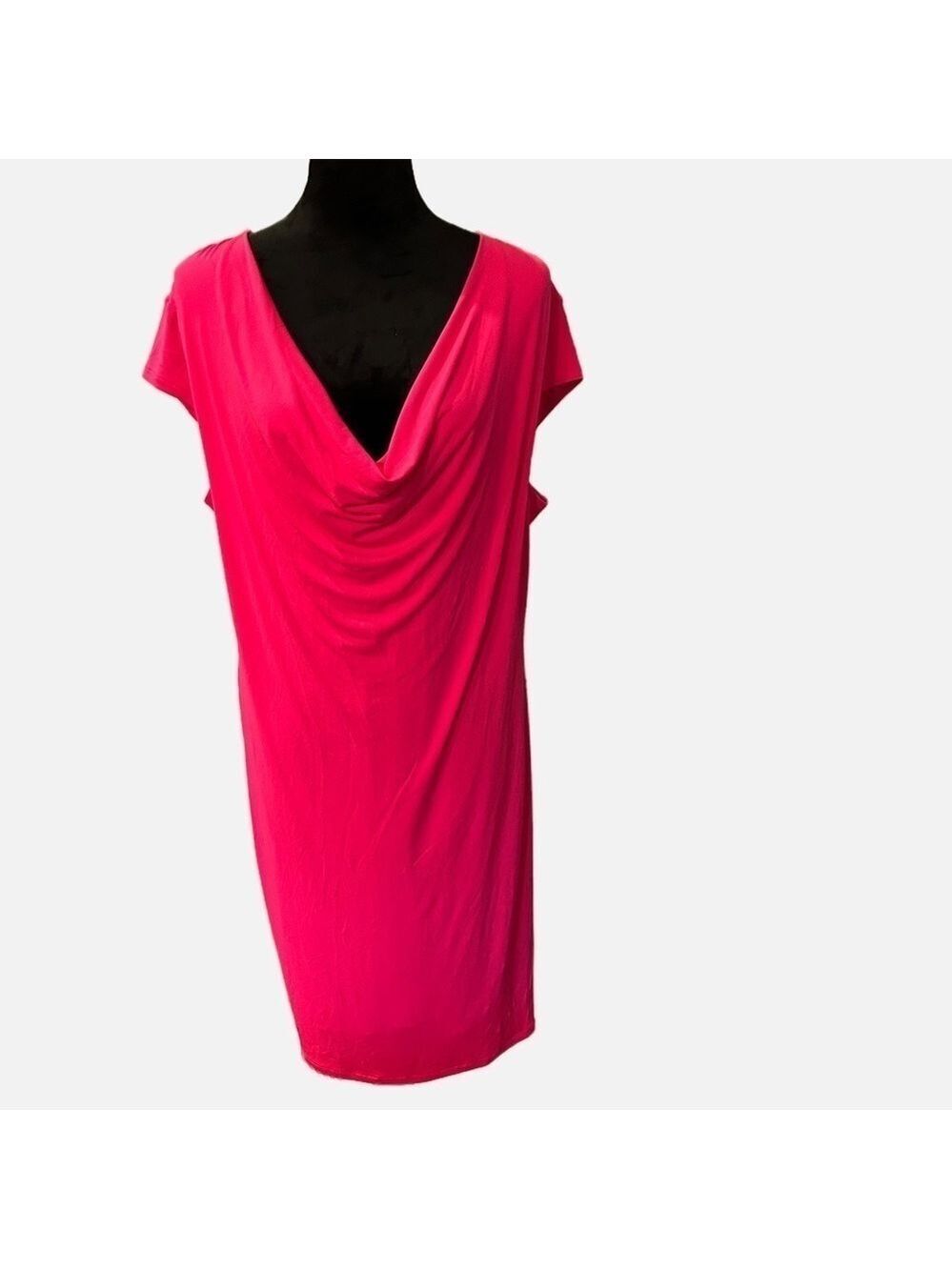 Victoria Secret Women Dress XL Pink Poly Elastase Blend Open Back Short Sleeves